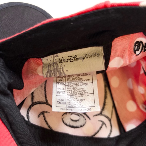 Vintage Walt Disney World Minnie Mouse Toddler Youth Hat Minnie Ears Bow - Picture 7 of 7